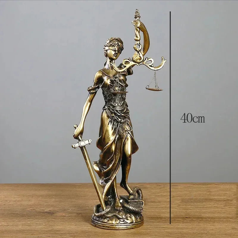 Aqumotic Greece Justitia Justice Fair Goddess Retro Craft Home Accessories Decoration European Creative Retro Cafe Sculpture