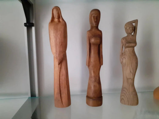 Hand-Carved Wooden Sculptures of Women